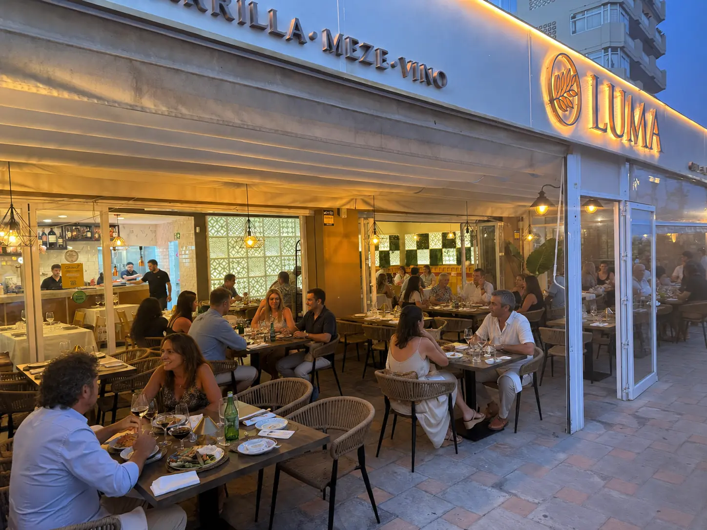 Luma's terrace in Fuengirola on a warm evening